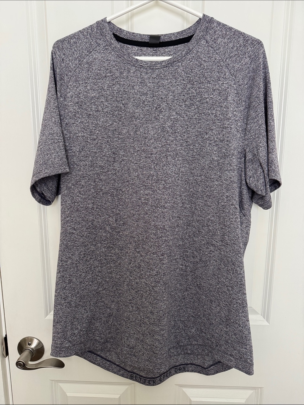 lululemon Athletica Short Sleeve Heathered Aubergine Athletic Tee, Men’s Large